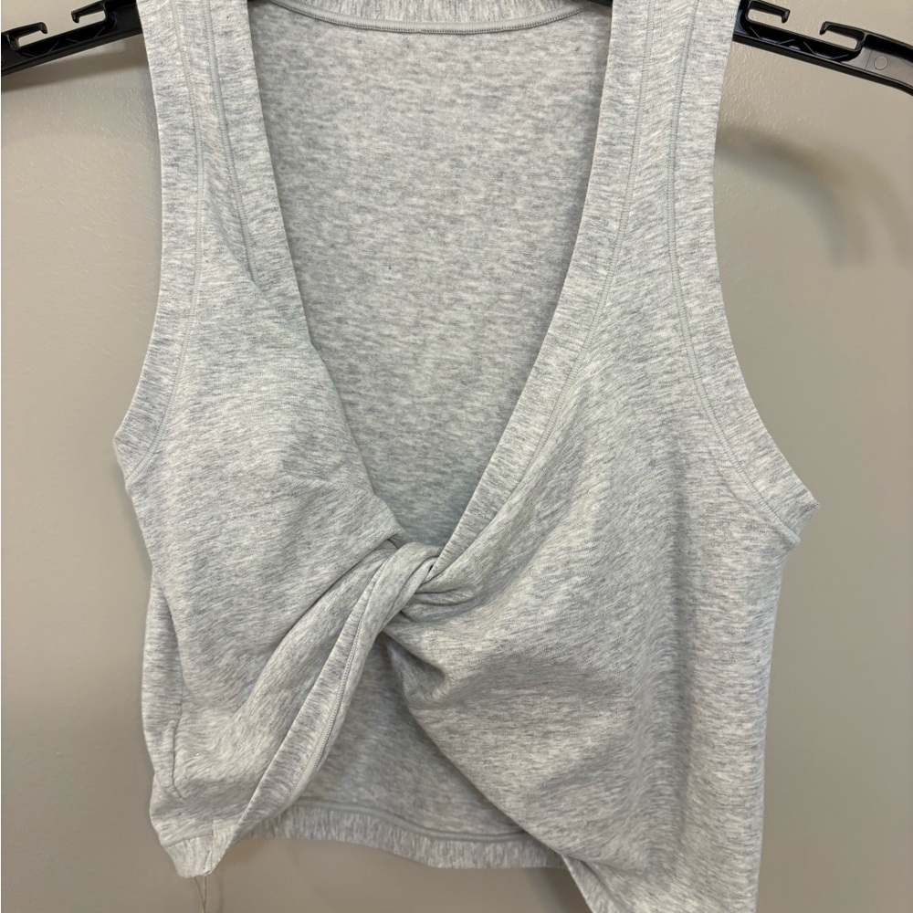 SKIMS Light Gray Twist Front Tank Top